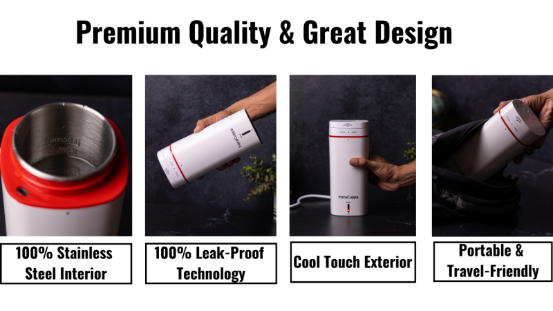 500ml Portable Electric Hot Water Cup 110v-240v Fast Boiling