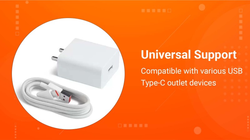 Mi Sonic Charge 2.0 USB Charger with Type C Cable 33W for mobiles - Mi 