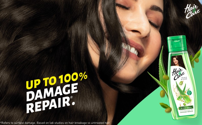 Buy Hair  Care Triple Blend Damage Repair NonSticky Hair Oil with Aloe  Vera Olive Oil  Green Tea 300 ml  100 ml Online at Low Prices in India   Amazonin