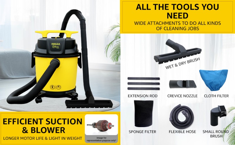 inalsa vacuum cleaner wet and dry micro wd10 1000w