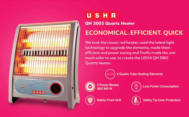 USHA 3002-QH Quartz Room Heater Price in India - Buy USHA 3002-QH Quartz  Room Heater online at Flipkart.com