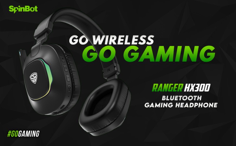 SpinBot Ranger HX300 Headphones with 50ms Low Latency & RGB Lights  Bluetooth Gaming Headset