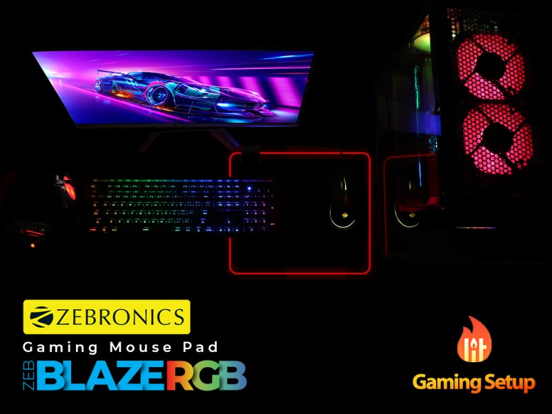 ZEBRONICS Zeb-Blaze RGB, Gaming Mouse Pad , 13 RGB Mode, Mousepad -  ZEBRONICS 