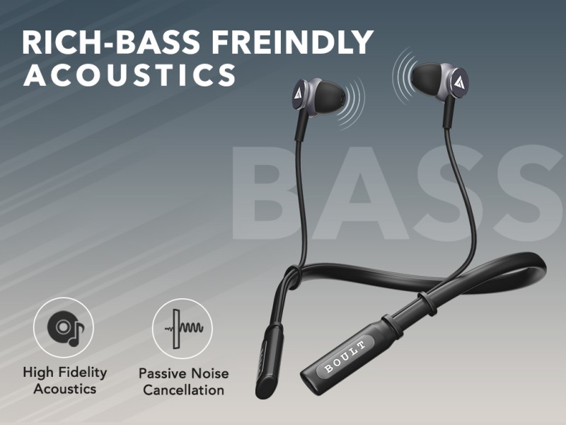 Boult Curve with BoomX Rich Bass Flexi band Magnetic Earbuds