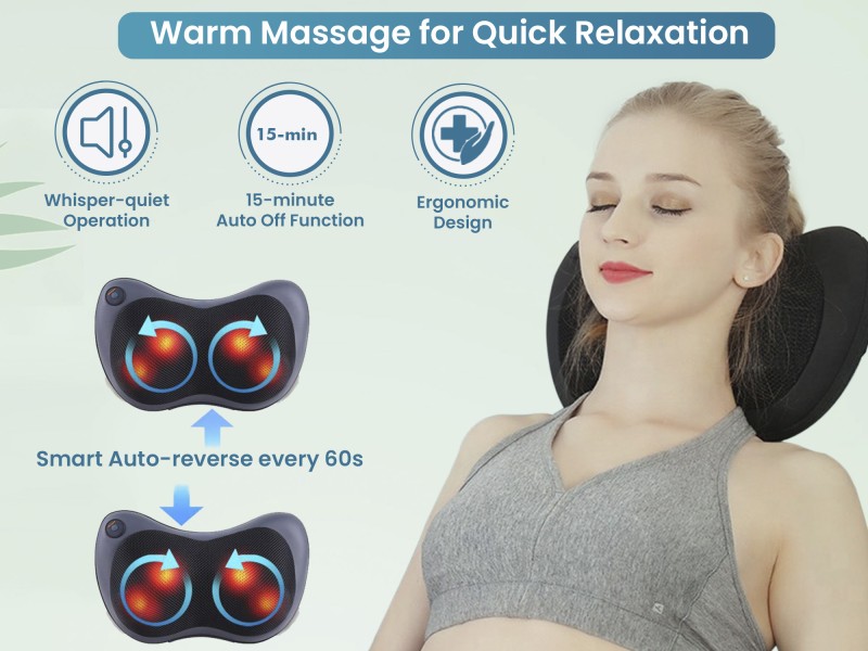 DR PHYSIO Shiatsu Kneading Pillow Massage Massagers Machine with