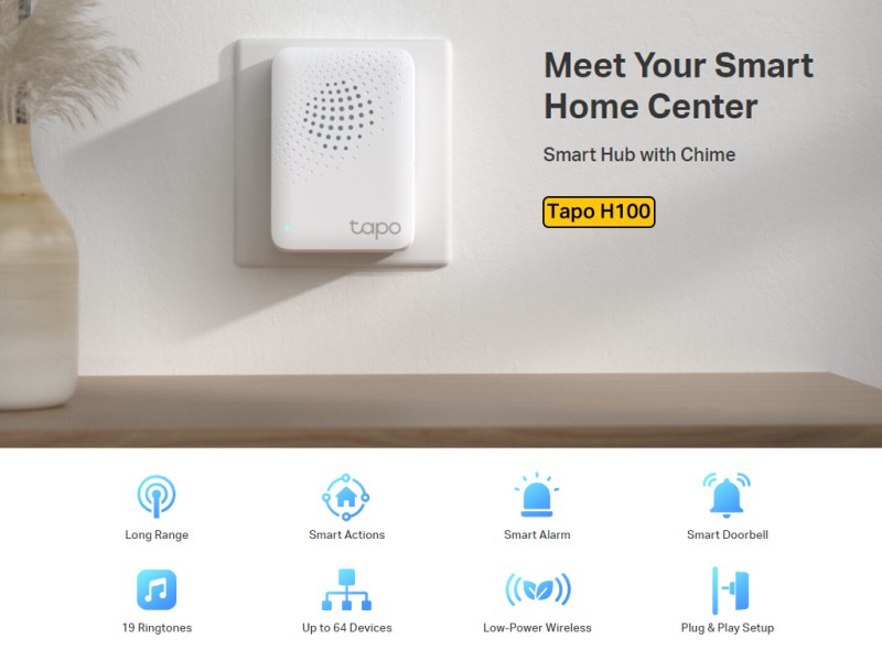 Buy the TP-Link Tapo Smart Hub with Chime (H100) ( Tapo H100 ) online 