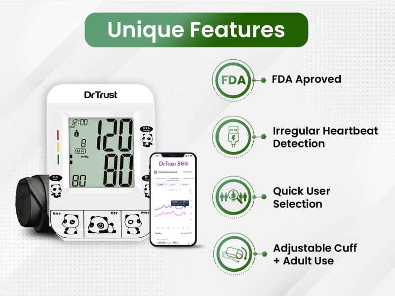 Dr Trust White Paediatric Digital Blood Pressure Monitor For Kids, 111