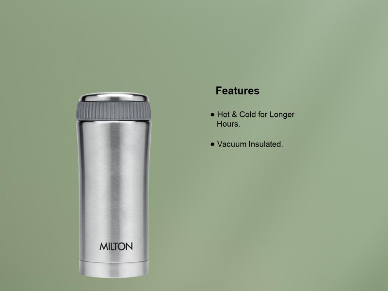 Milton Thermosteel Optima 420 Stainless Steel Flask, 420ml, Steel