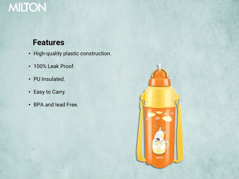 Milton Kool Trendy 500 Plastic Insulated Water Bottle with Straw for Kids,  490 ml, Orange | School B…See more Milton Kool Trendy 500 Plastic Insulated