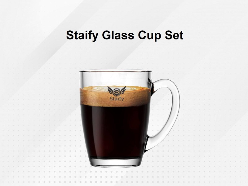 Staify Pack of 6 Glass Tea & Glass Coffee Cup Set, Plain Tea Cup With  Heavy Base, Hot Coffee Mug