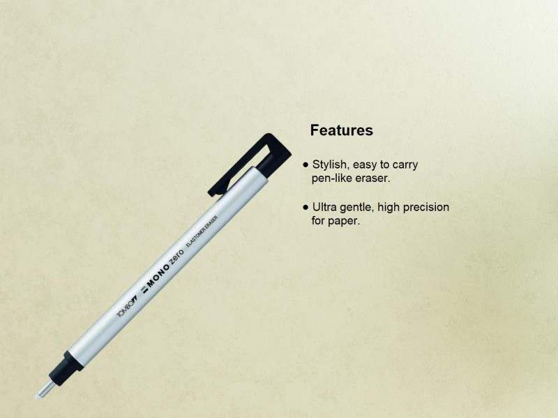 Tombow Mono Zero Round Shape 2.5mm Eraser and Extra Refill  Non-Toxic Eraser - Pen type eraser