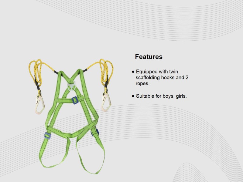 Nibiru Safety Belt, Harness With Scaffolding Hook Double Lanyarddouble Hooks Safety Harness