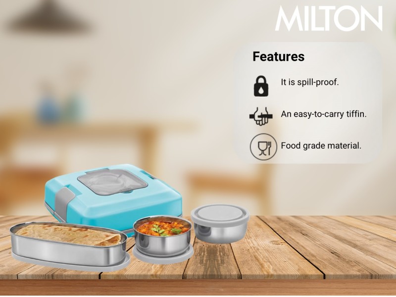  MILTON flatron electric lunch box set of 3 (400ml x 1
