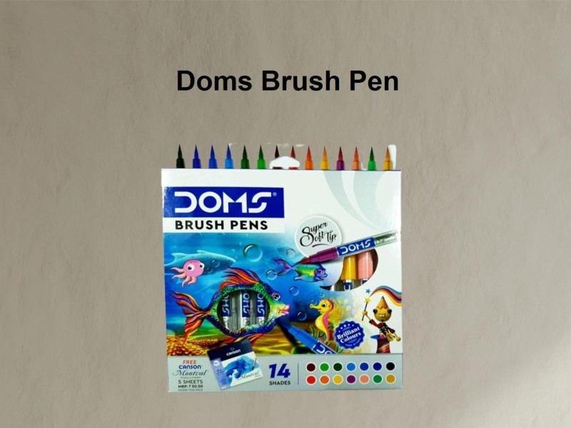 DOMS BRUSH PEN 14 SHADE INCLUDES 1 SILVER & 1 GOLD - marker  highlighter