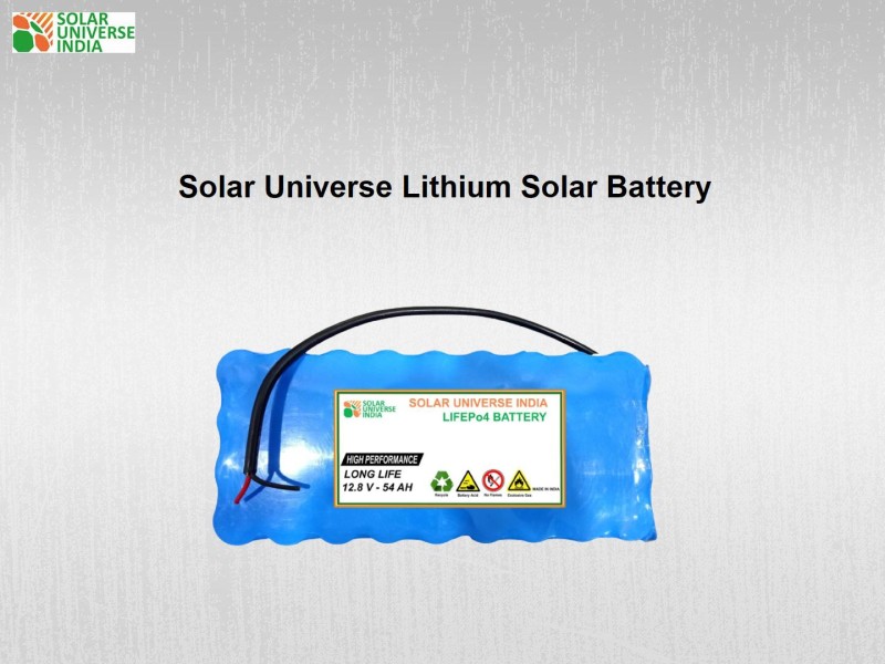 SOLAR UNIVERSE INDIA 12.8V-54ah LifePo4 with BMS Lithium Solar