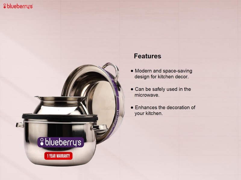 BlueBerry's 1.5 Kg Double Layer Stainless Steel Thermal Rice Cooker  Choodarapetty for Home with Stainless Steel Pot & Rubber Gasket | Made in  India(Silver) Stainless Steel Steamer Price in India - Buy