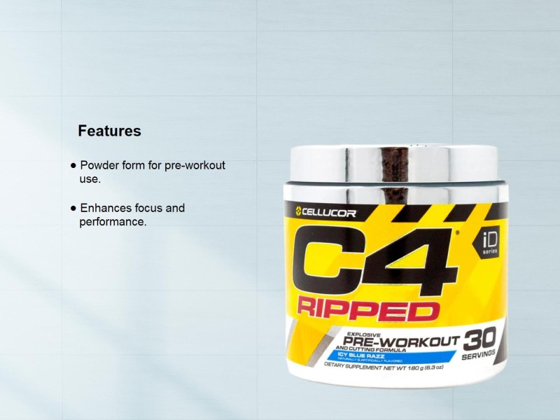 Cellucor C4 Ripped Pre-Workout Icy Blue Razz 30 Servings