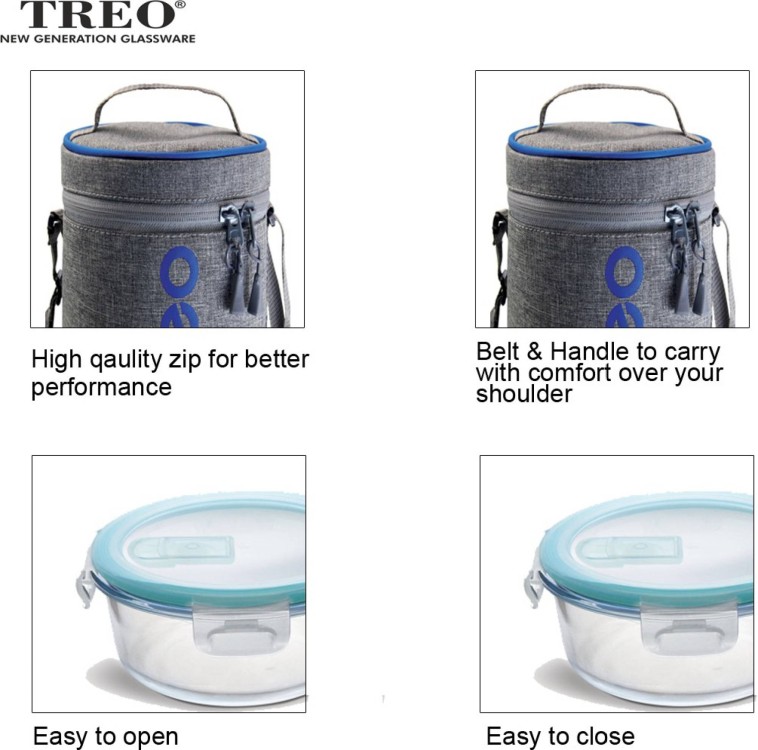 Buy Borosilicate All Fresh Premier Glass Tiffin, 5PCS Set Online - Treo by  Milton