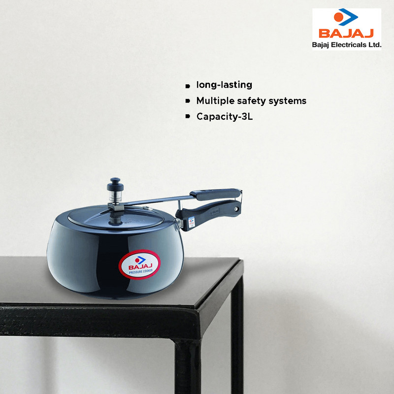 Bajaj majesty pcx 63h shop 3l anodized handi pressure cooker