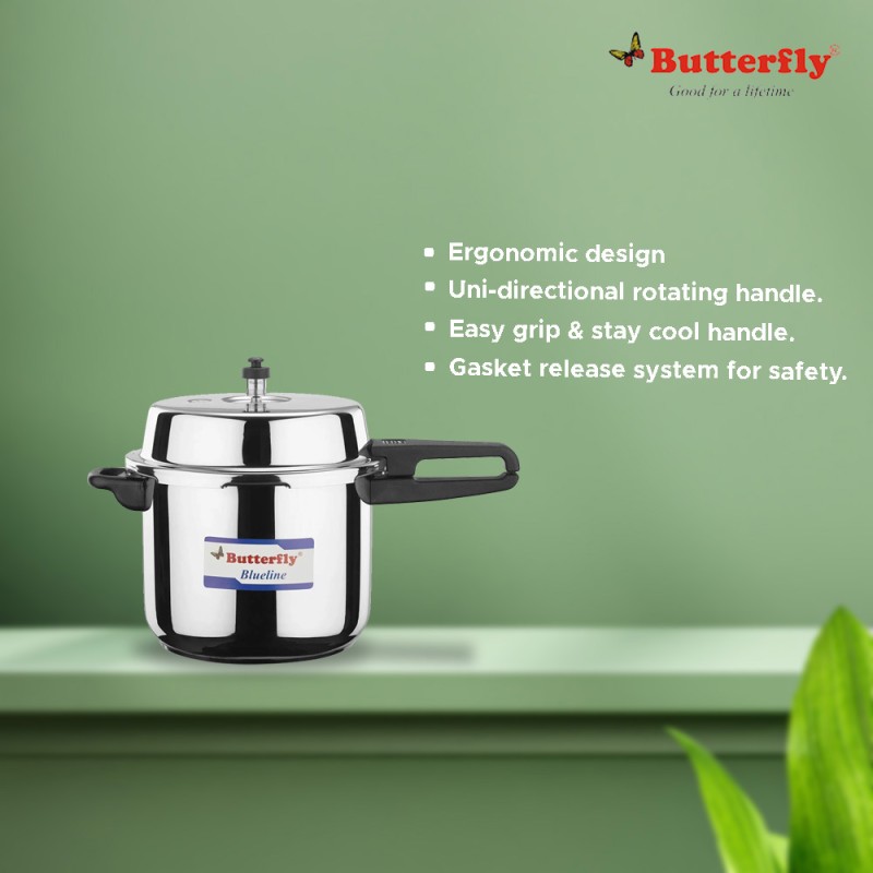 Butterfly Blue Line Stainless steel pressure cooker 10 Litre 10 L