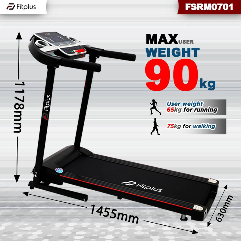 FITPLUS FSRM0701 2HP Peak Power Easy Lubrication with Free Diet Plan Personal Trainer Installation Services Treadmill