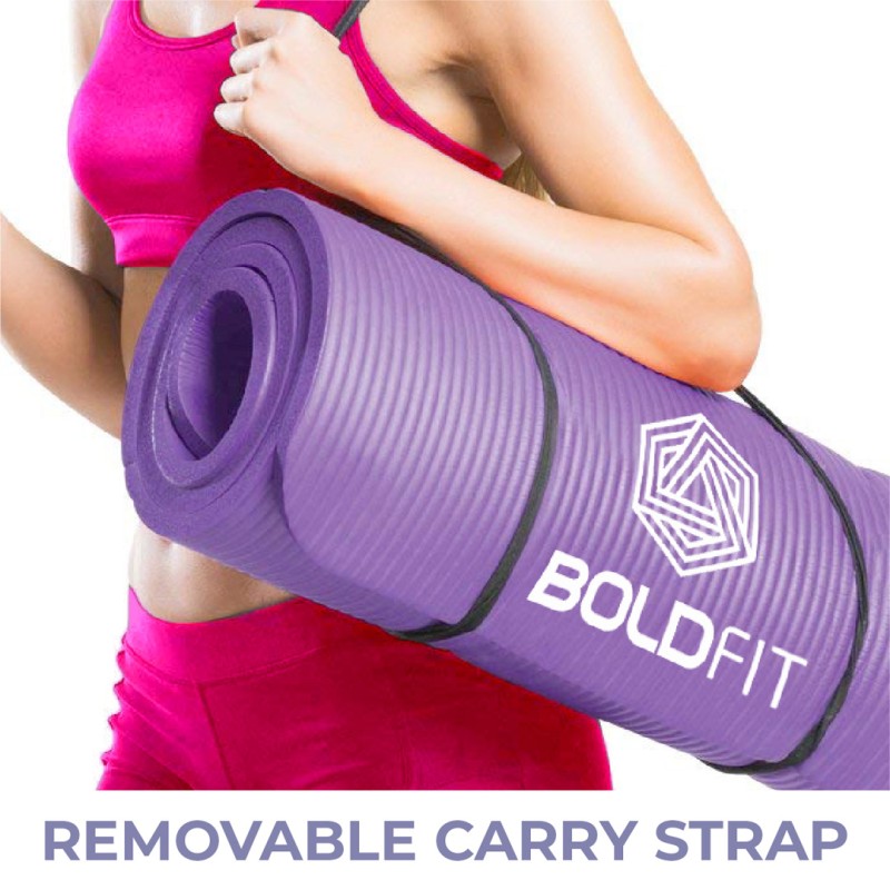 Buy BOLDFIT NBR Yoga Mat For Women & Men-10mm Thick Non Slip Exercise mat  For Home-Gym Workout Purple 10 mm Yoga Mat Online at Best Prices in India