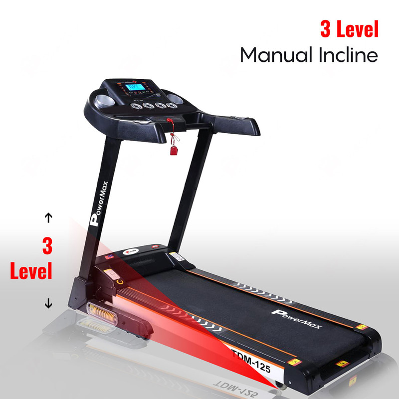 Buy Powermax Fitness TDM 125 2.0HP Motorized Treadmill with Android iOS App and Semi Auto Lubricating Treadmill Online at Best Prices in India