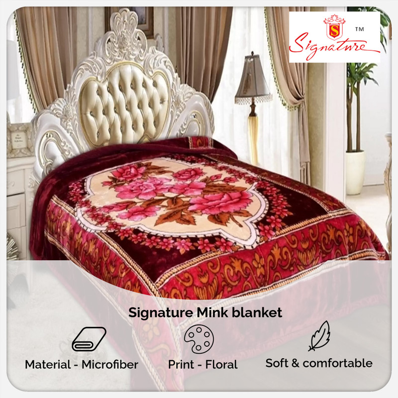 Signature Floral Double Mink Blanket for Heavy Winter Buy Signature Floral Double Mink Blanket for Heavy Winter Online at Best Price in India Flipkart