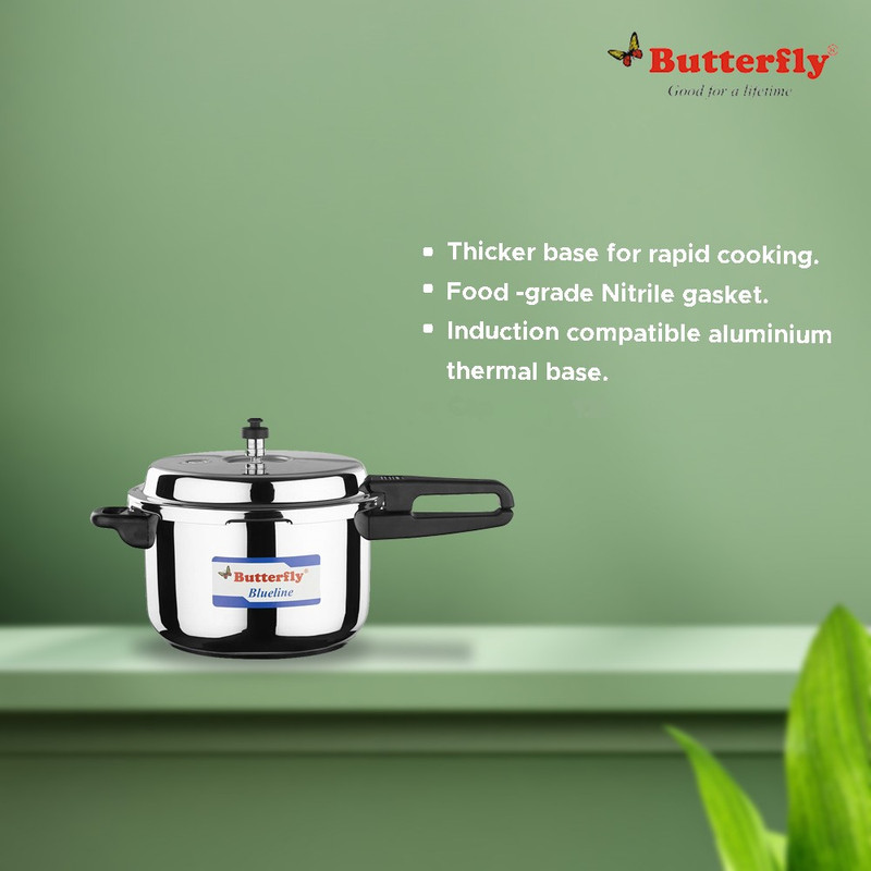 Butterfly Blue Line 7.5 L Outer Lid Induction Bottom Pressure Cooker