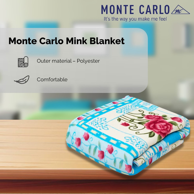 MONTE CARLO Printed Single Mink Blanket for AC Room Buy MONTE
