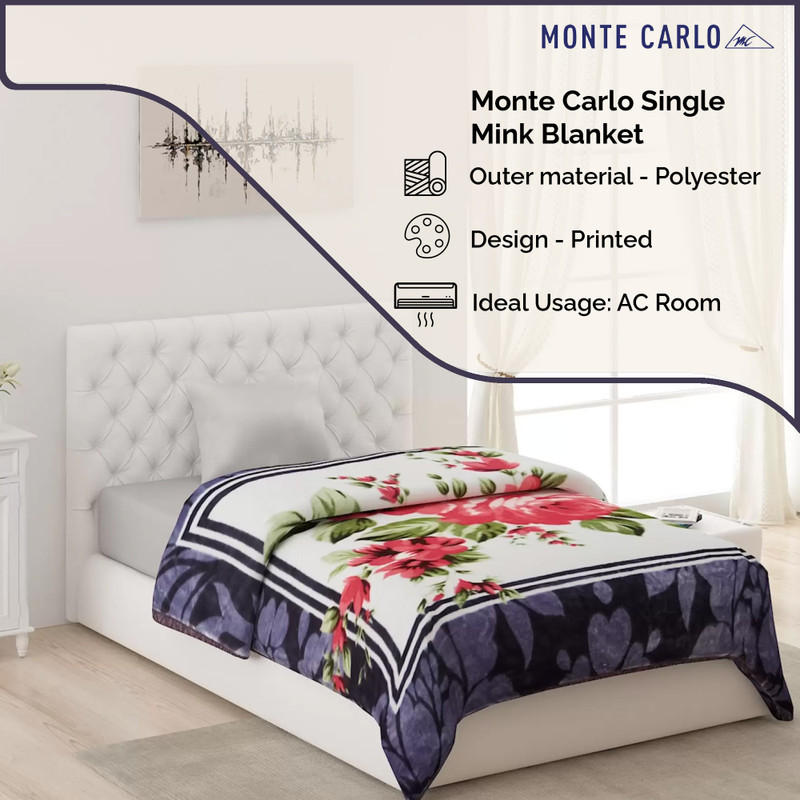 MONTE CARLO Printed Single Mink Blanket for AC Room Buy MONTE CARLO Printed Single Mink Blanket for AC Room Online at Best Price in India Flipkart