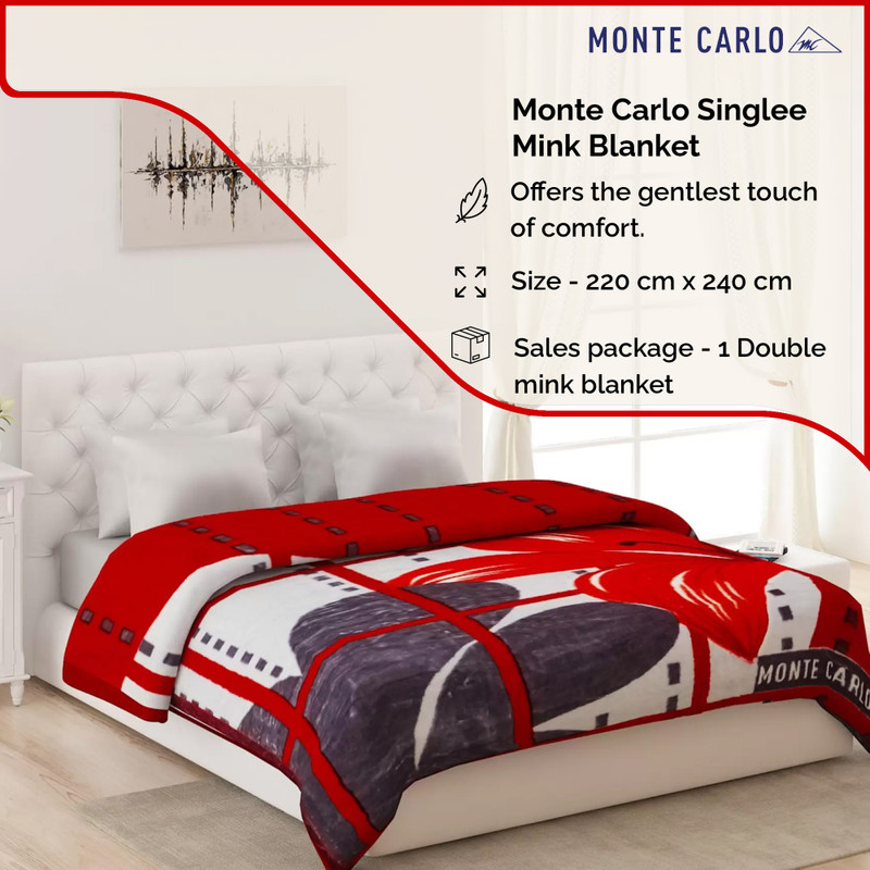 Monte carlo mink blanket single 2025 bed