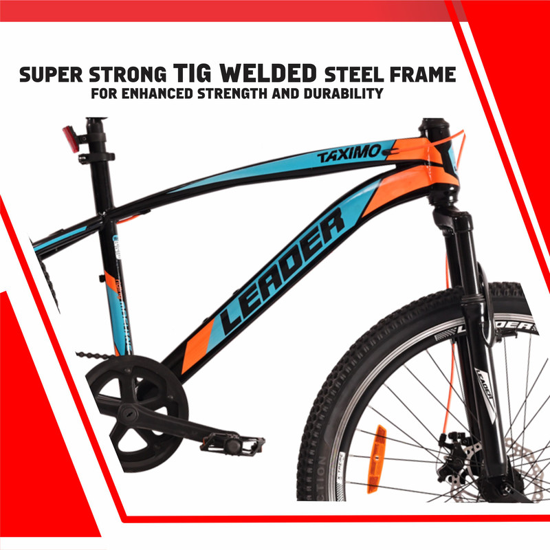 LEADER Taximo 26T Single Speed MTB cycle with Dual Disc Brake and