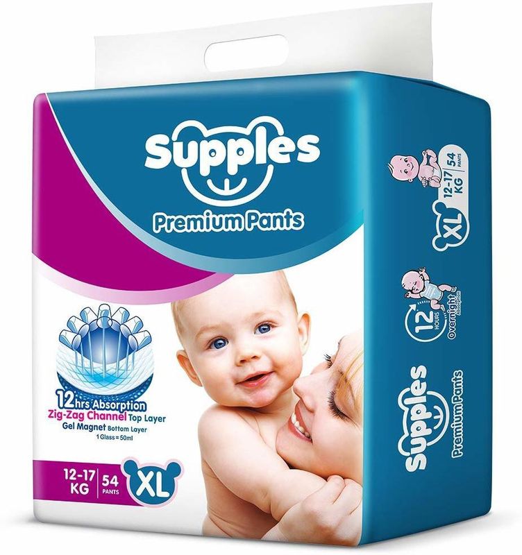 Supples Baby Pants Diapers, X-Large, 54 Count - XL (54 Pieces)