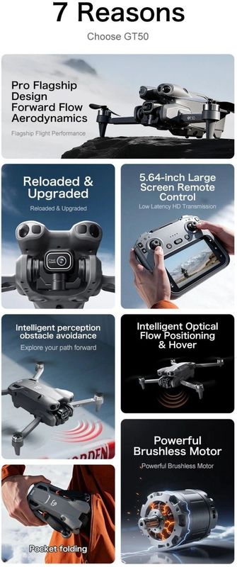 Divine creation GT50 SkyVoyager Pro Foldable GPS Drone with Dual Camera One-Key Return D216 Drone - Image 4