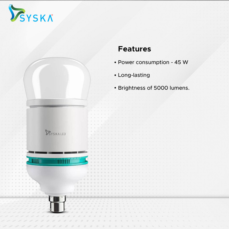 Syska 45 W Standard B22 LED Bulb Price in India Buy Syska 45 W