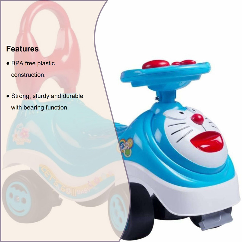 CeeJay Doraemon Magic CAR Frog Scooter Push Tricycle Bicycle Cycle with Latest Music Handle Non Pedal Skate Type Operated Toy for Baby Kids Children Ride