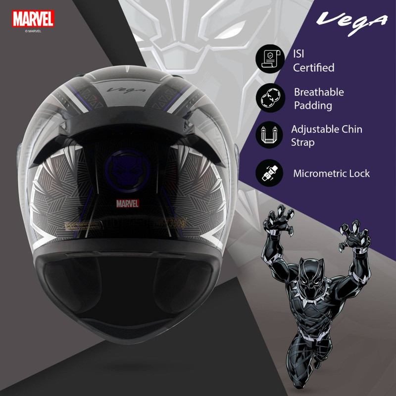 VEGA Bolt Marvel Black Panther Edition Motorbike Helmet Buy VEGA