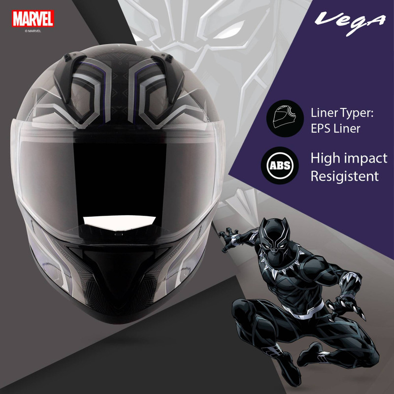 VEGA Bolt Marvel Black Panther Edition Motorbike Helmet Buy VEGA