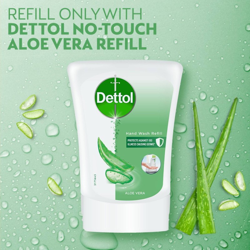Dettol Recharge No-Touch Savon Antibactérien liquide Main Aloe Vera Action  Nettoyante, La Recharge de 250 ml, Lot de 5 - Cdiscount Au quotidien