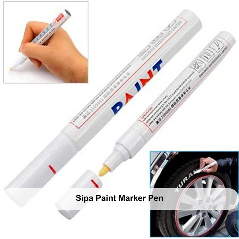 Sipa Permanent Paint Marker Pen - White Color - Oil based  ink, Write on any surface - Permanent Paint Marker
