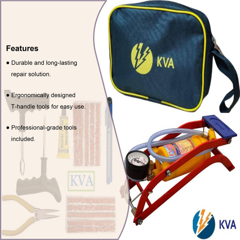 Tubeless tyre puncture repair kit with air 2025 pump for bike