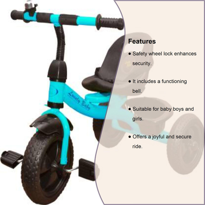 Stepupp BABY TRICYCLE FOR KIDS WITH BASKET BLUE COLOUR KIDS