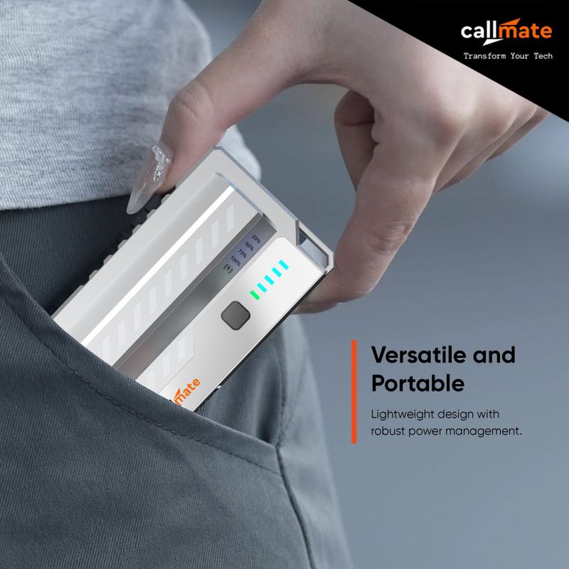 Callmate 10000 mAh 23W Silver Power Bank - Image 5