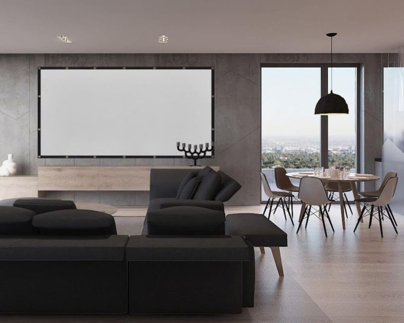 Home Projector Screen Creases Price History - Moiz 138 inch Projector Screen,4K 16:09 Portable Eyelet ...