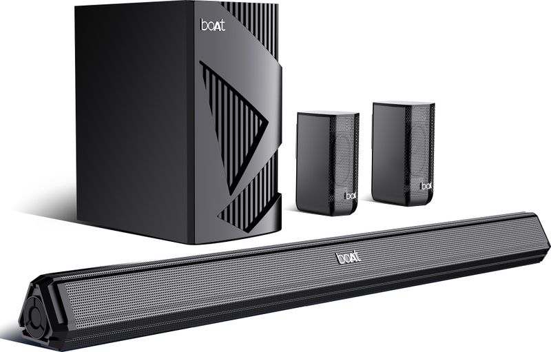 boAt Aavante Bar 3200D Pro with Dolby Audio, DSP for Enhanced Audio, Sleek Design 400 W Bluetooth Soundbar (Premium Black, 5.1 Channel)