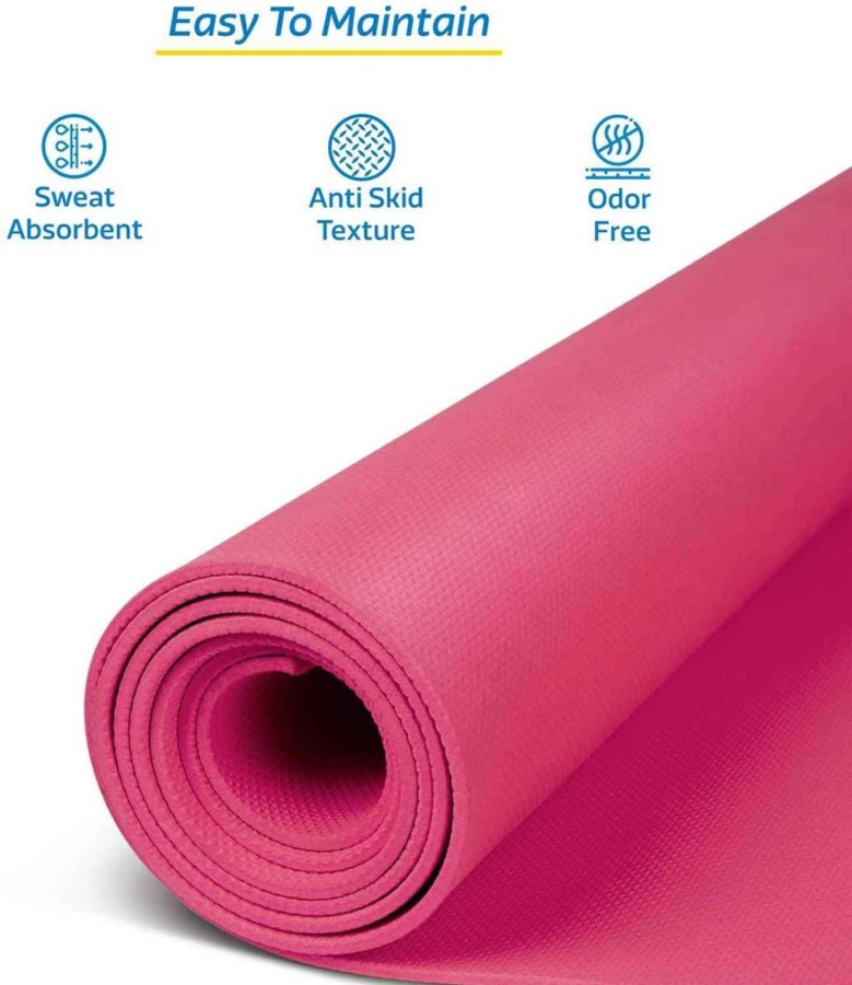 Buy Albio 6mm Imported Anti Skid Pink Yoga Mat (Pack of 3) Online