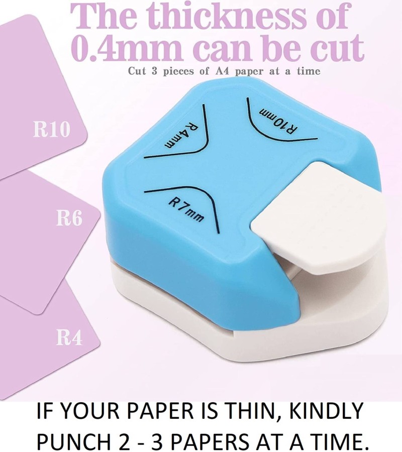 Qatalitic 3 in 1 Corner Cutter Punch Size R4mm, R7mm and R10mm Rounder for  DIY Paper Craft at Rs 348/piece, Paper Sheet Cutter in Mumbai