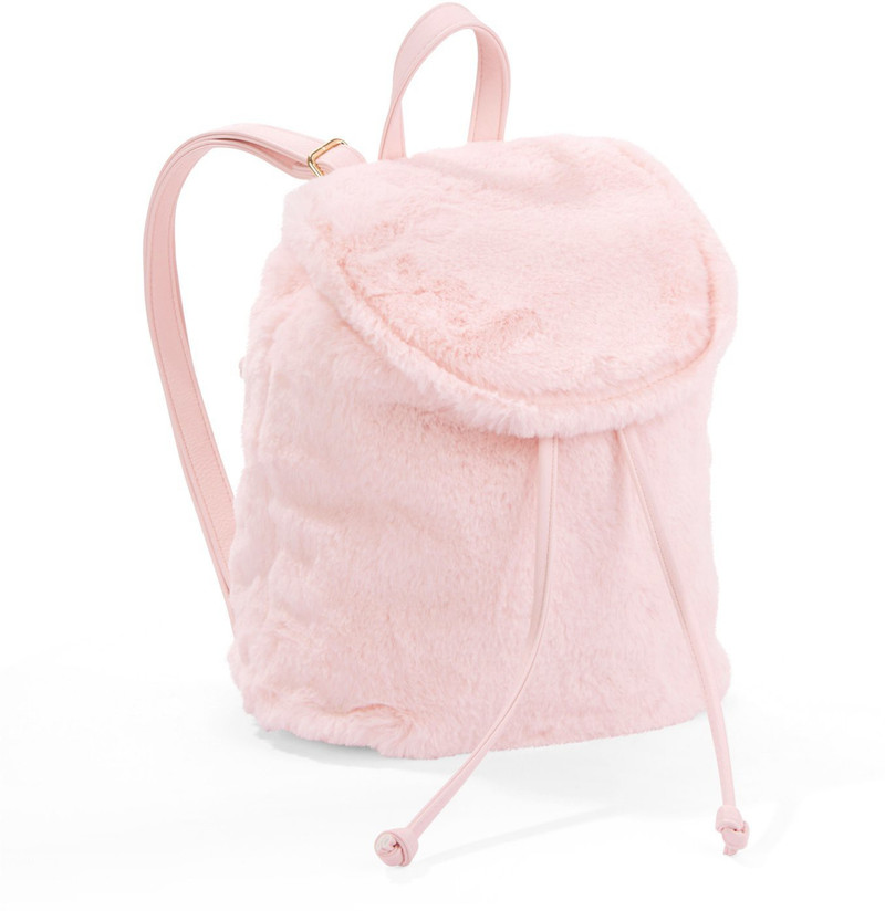 pink faux fur backpack