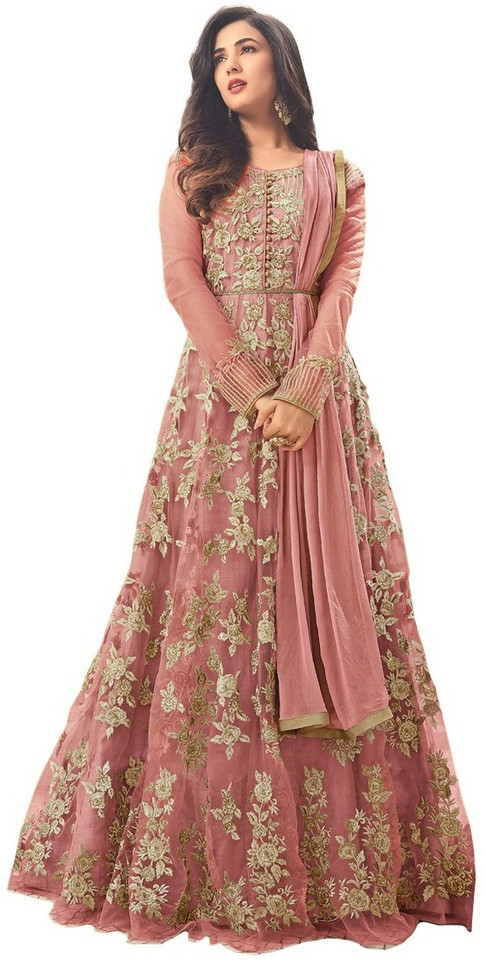 VIHAT ENTERPRISE Net Embroidered Gown 